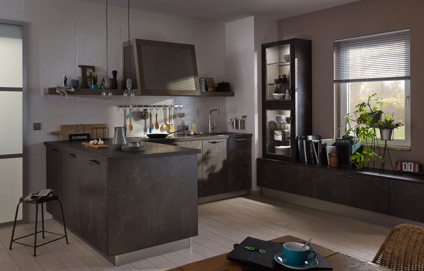 Online vs a Local Kitchen Specialist -  Bauformat Dark Stone U Shaped Kitchen 1 | My Kitchen Specialist