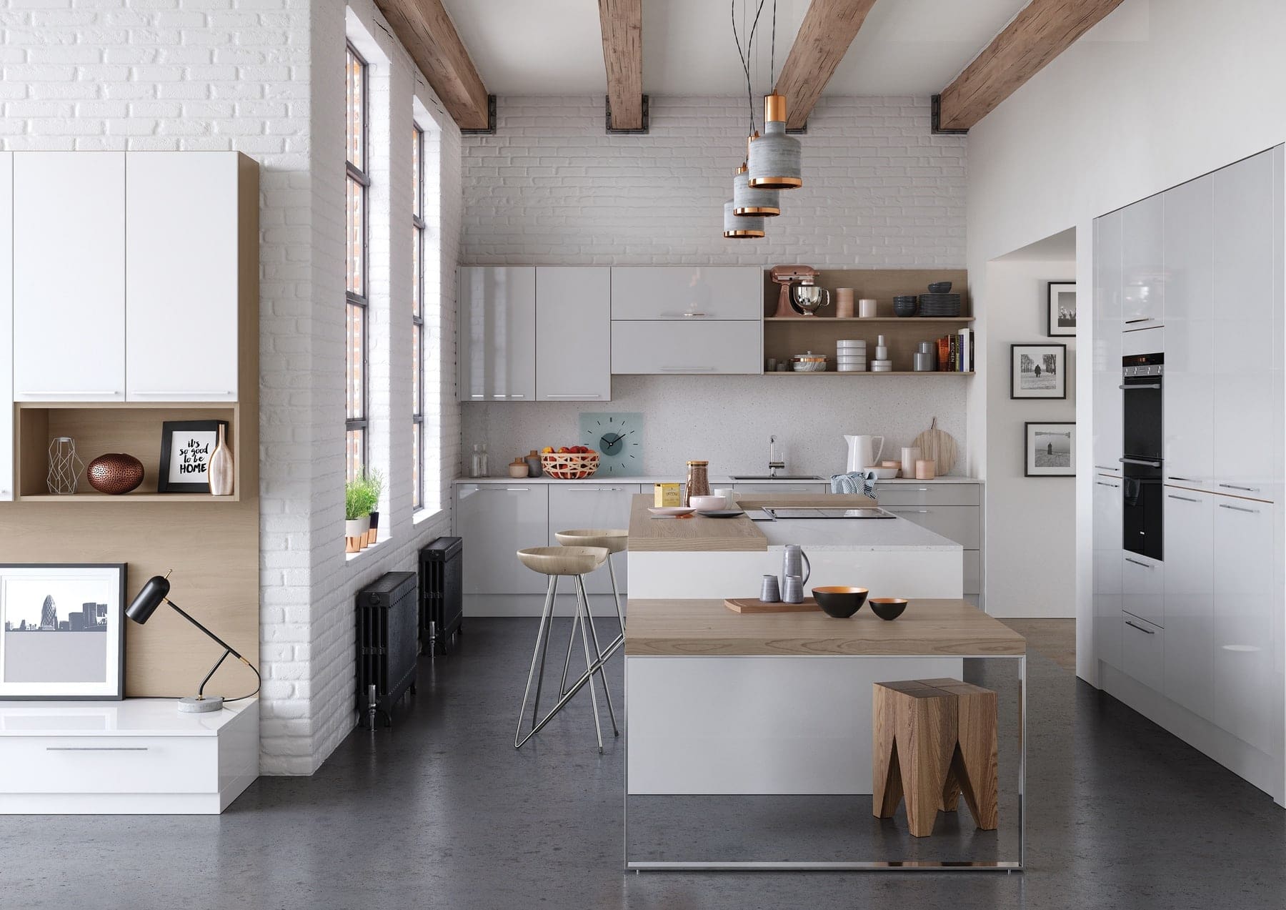 Are Gloss Kitchens Still Popular? A UK Design Perspective - Zola Gloss White And Light Grey Kitchen | My Kitchen Specialist