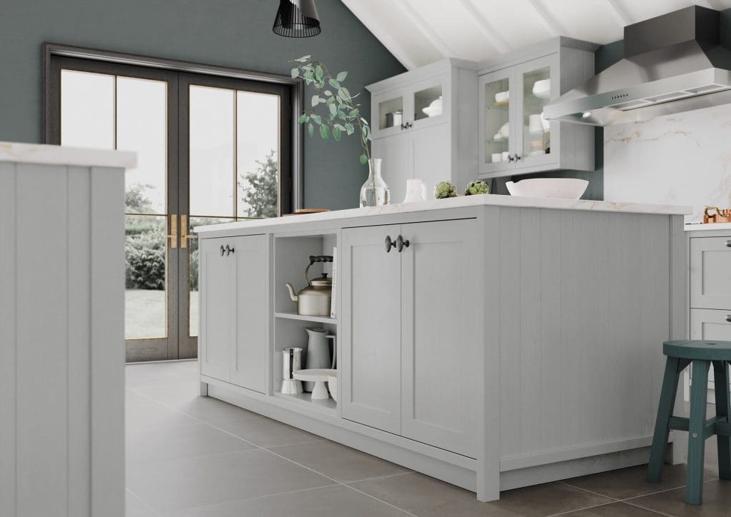 Aldana Light Grey Shaker Kitchen With Islnd | My Kitchen Specialist