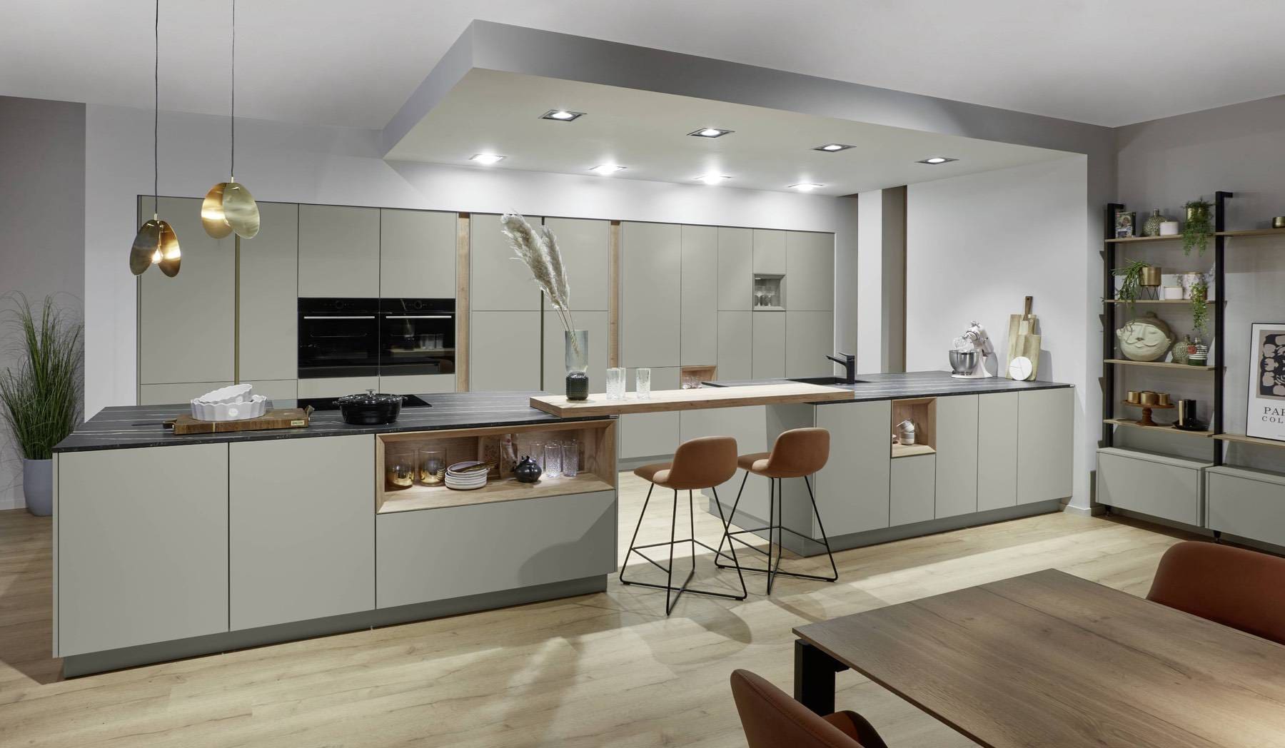 Nobilia Light Grey Open Plan Kitchen | My Kitchen Specialist