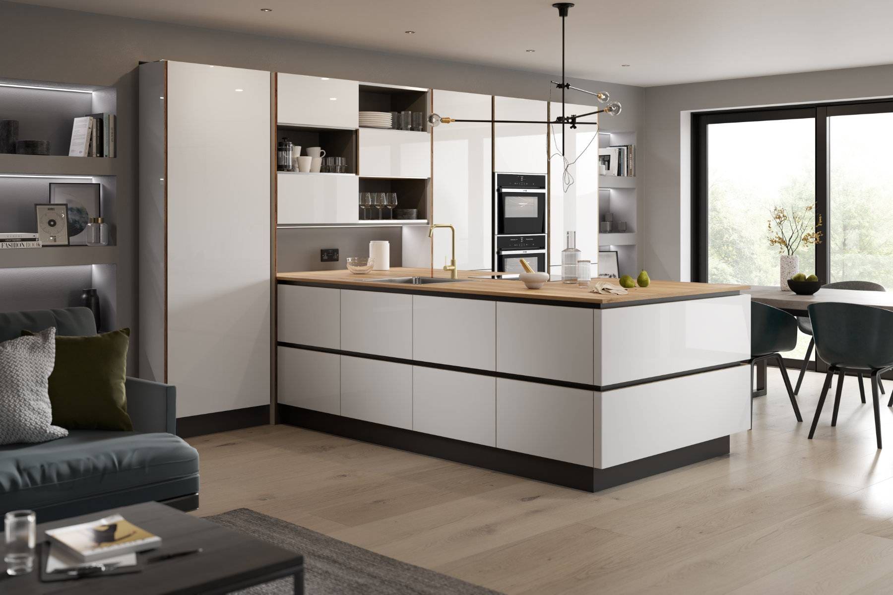Ashley Ann Acrylic Light Grey Glass Kitchen | My Kitchen Specialist