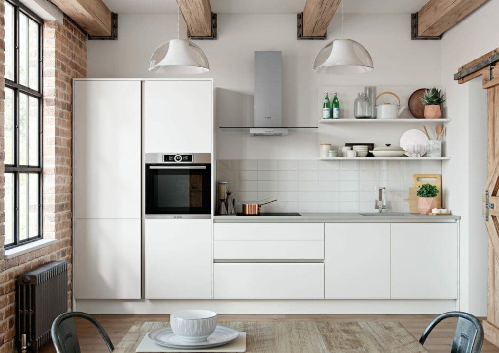 Alku Modern Matt White Handleless Compact Kitchen 3 | My Kitchen Specialist