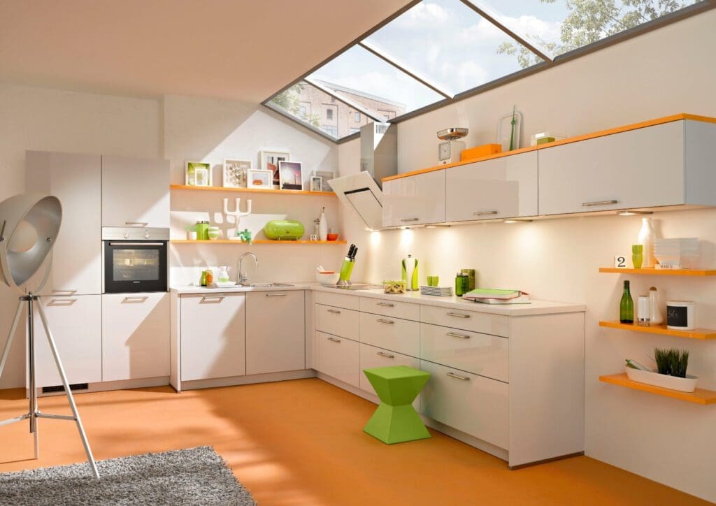 Bauformat High Gloss Light L Shaped Kitchen | My Kitchen Specialist