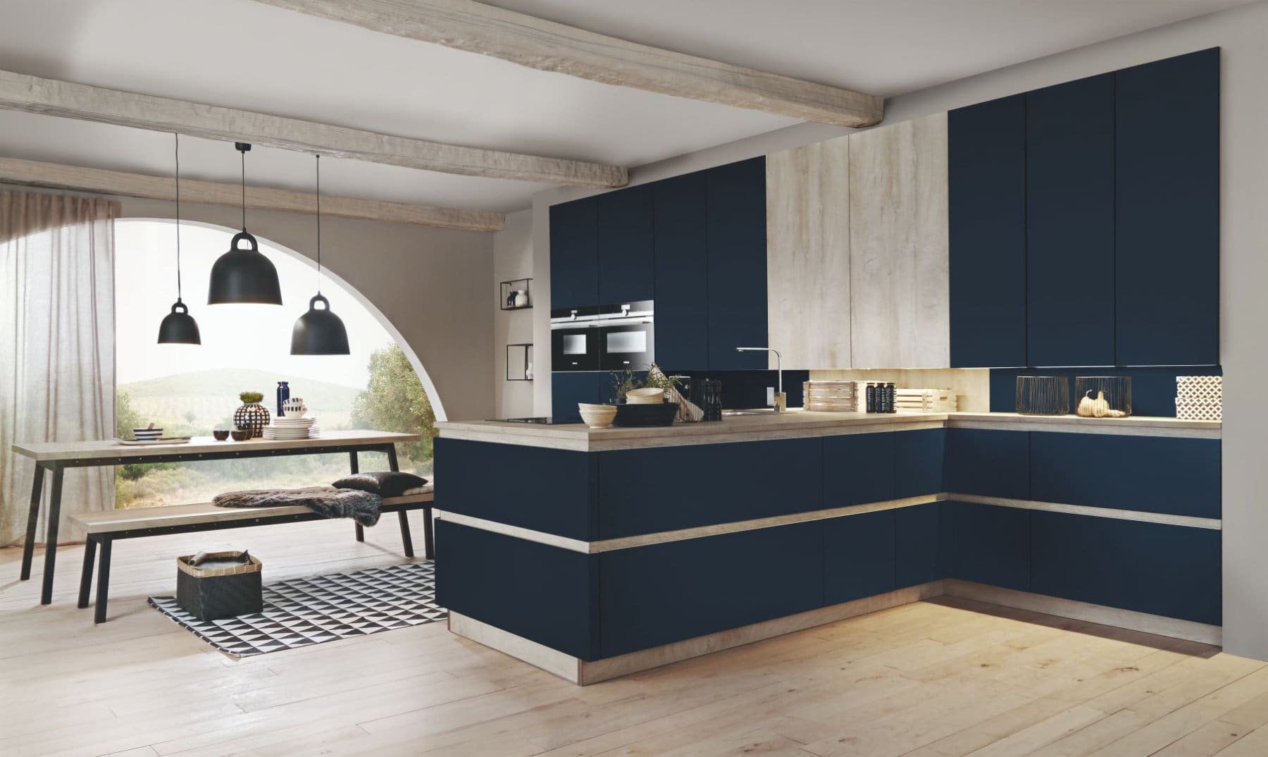 Bauformat Modern Blue Handleless Kitchen | My Kitchen Specialist