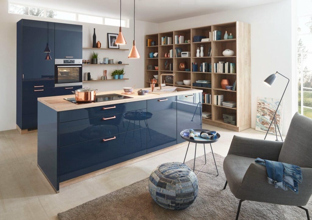 Bauformat Navy High Gloss Compact Kitchen | My Kitchen Specialist