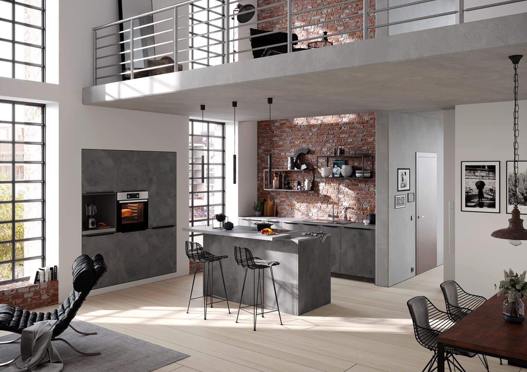 Kitchens for Entertainers: Design Tips for Sociable Homes - Brigitte Ceramic Look Open Plan Kitchen | My Kitchen Specialist
