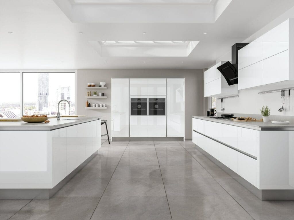 Jjo Colonial Grey Gloss Handleless Kitchen 2 | My Kitchen Specialist