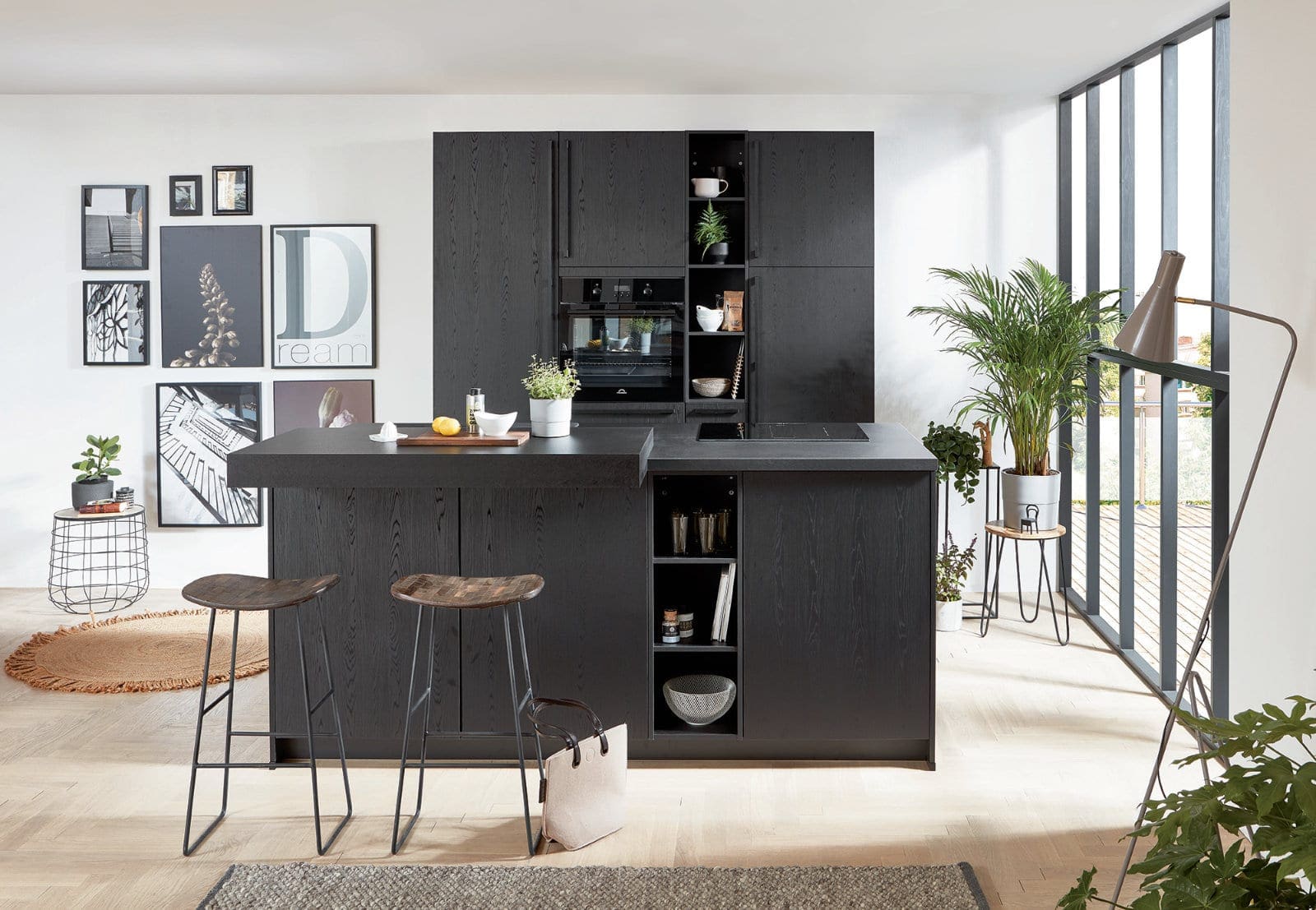 Nobilia Dark Compact Handleless Kitchen With Island 2021 | My Kitchen Specialist