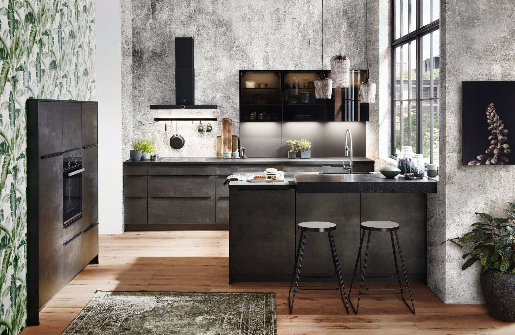 Nobilia Dark kitchens in Concrete Kitchen | My Kitchen Specialist