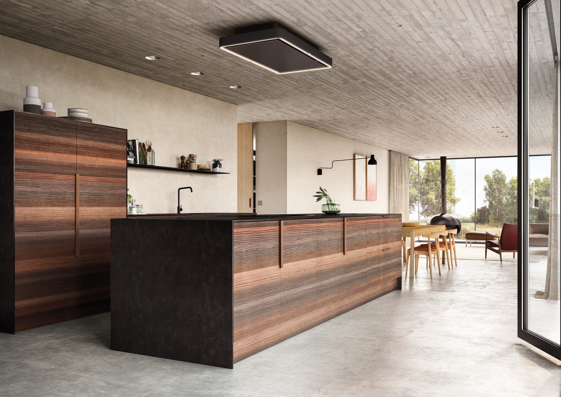 Novy Cloud Black 110Cm Recirculation Ceiling Extractor 232 Lifestyle 1.2 | My Kitchen Specialist