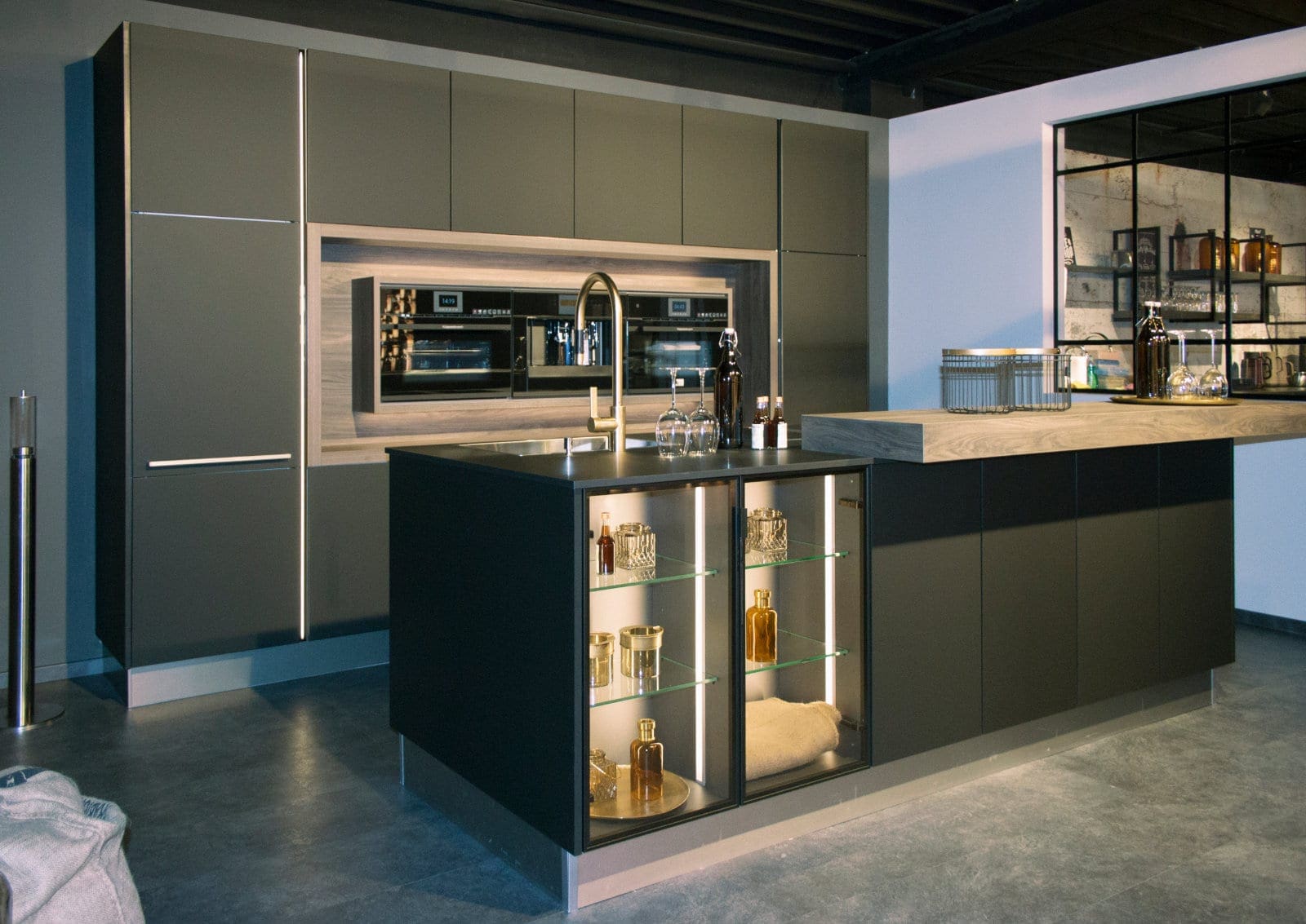 Stormer Matt Black Handleless Kitchen With Island | My Kitchen Specialist