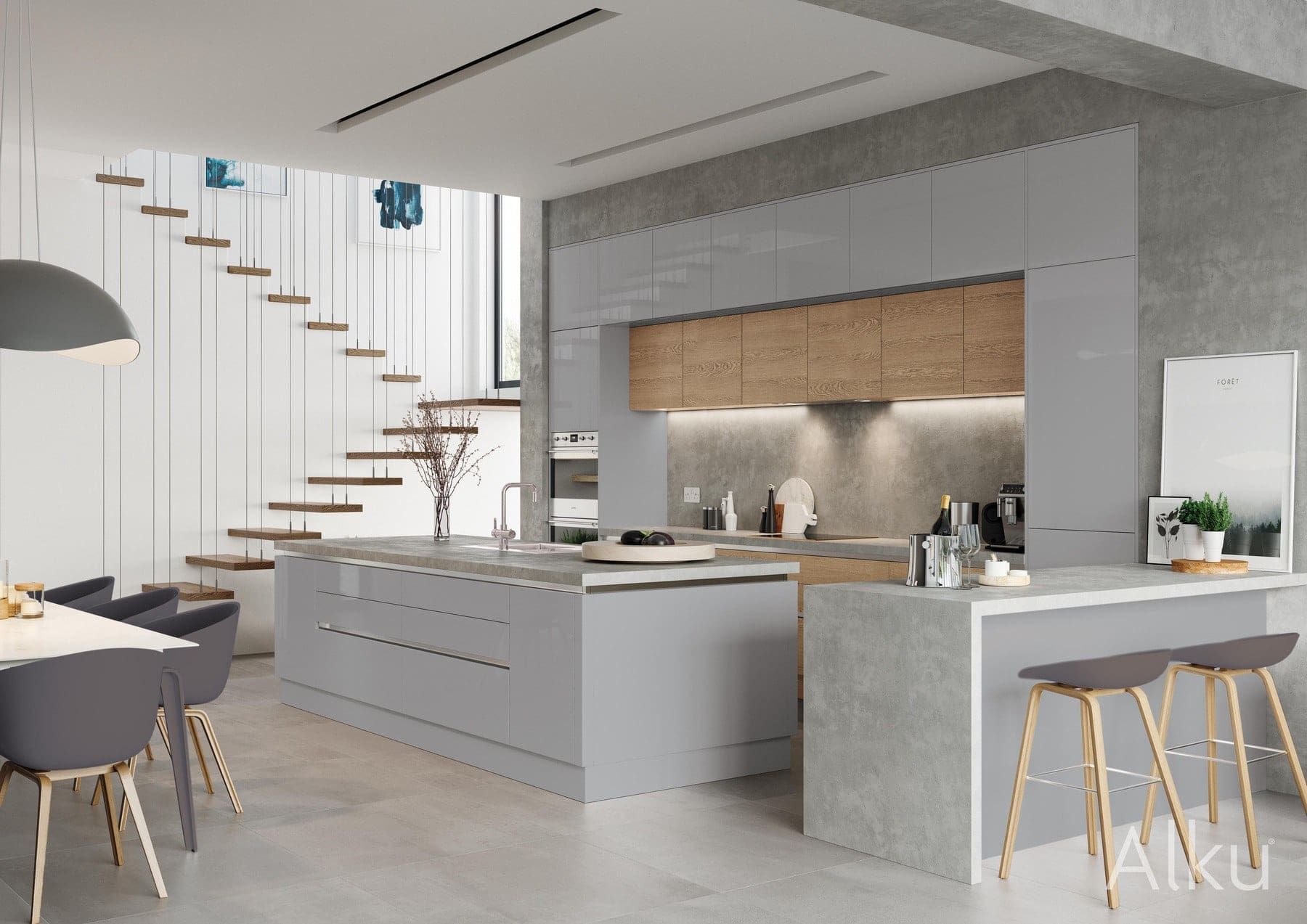 Are Gloss Kitchens Still Popular? A UK Design Perspective - Alku Modern Grey Gloss Kitchen | My Kitchen Specialist