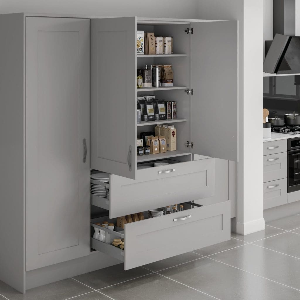 JJO Kitchens Colonial Grey Shaker Storage | My Kitchen Specialist