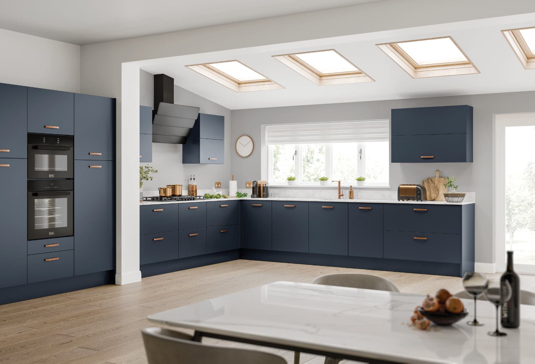 Jjo Colonial Indigo Matt L Shaped Kitchen | My Kitchen Specialist
