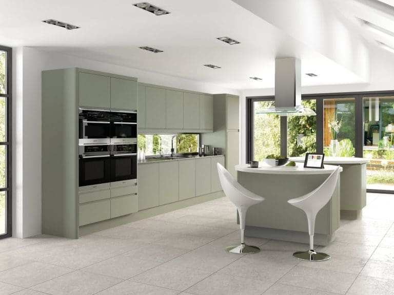 Jjo Colonial Matt Handleless Open Plan Kitchen | My Kitchen Specialist