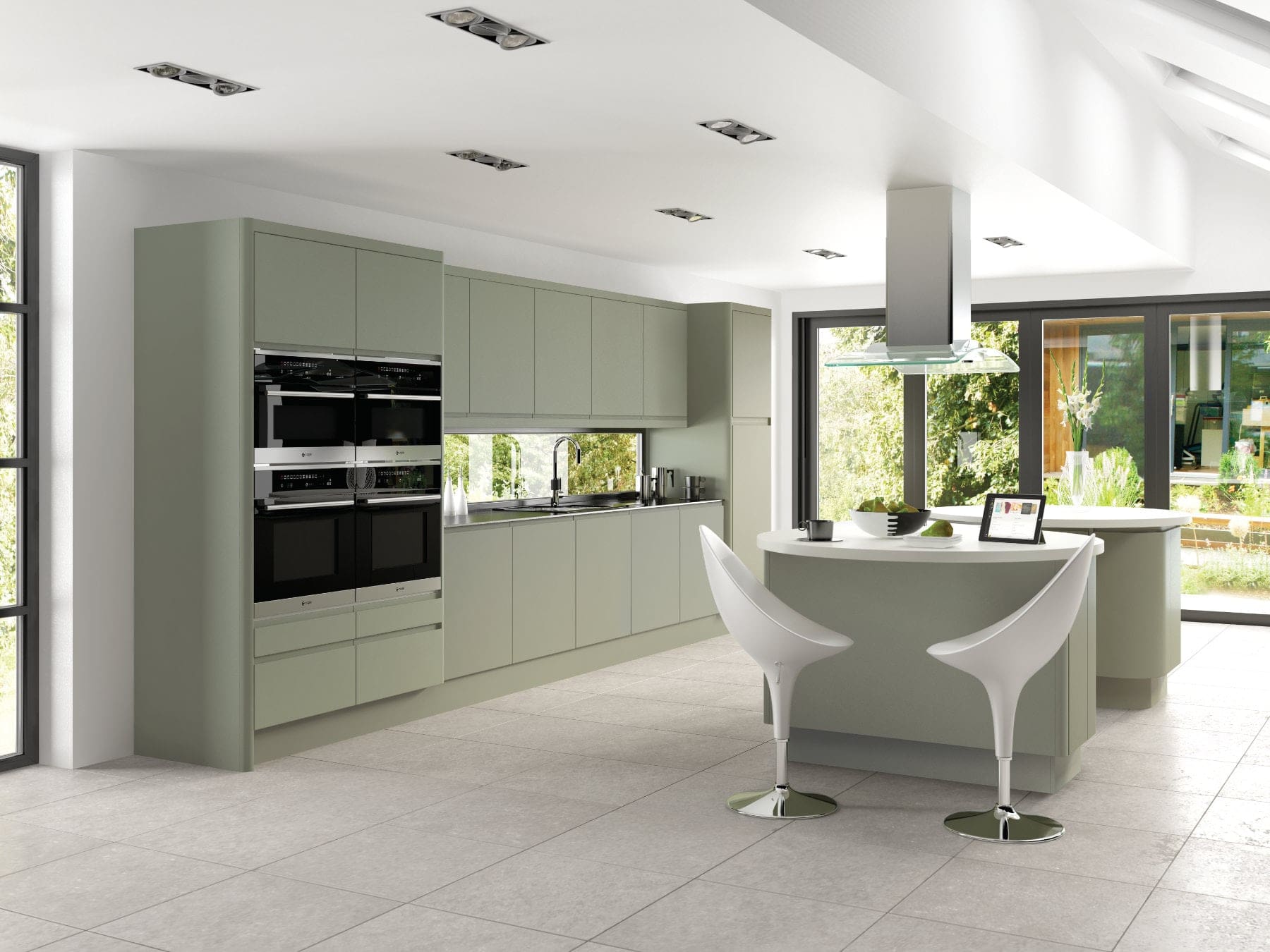 Jjo Colonial Matt Handleless Open Plan Kitchen | My Kitchen Specialist