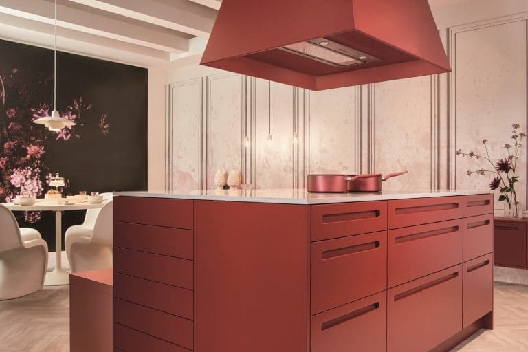 Kh Kitchens Red Working Kitchen Island 2 | My Kitchen Specialist