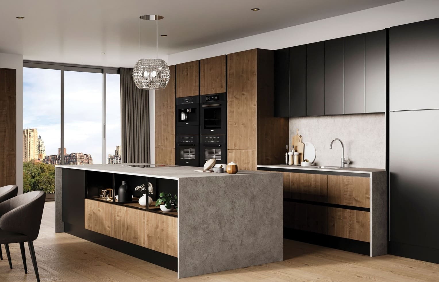 affordable luxury kitchens Alku Dark Open Plan Kitchen Edited | My Kitchen Specialist