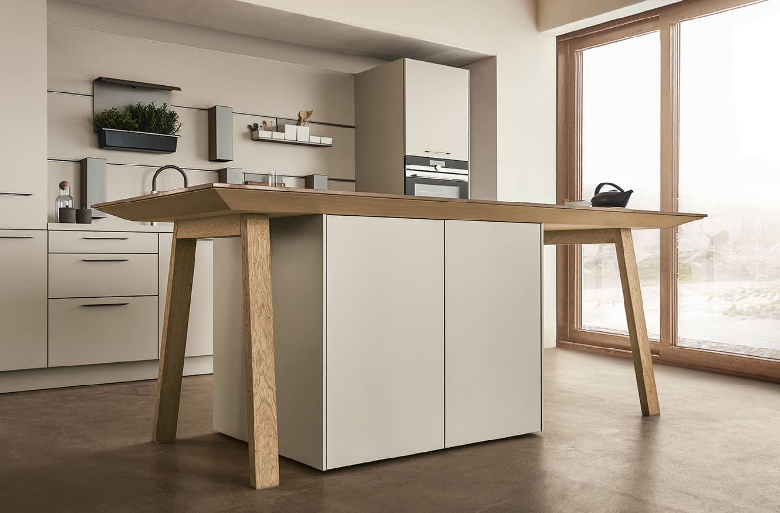 Next125 Matt Cashmere Kitchen With Island | My Kitchen Specialist