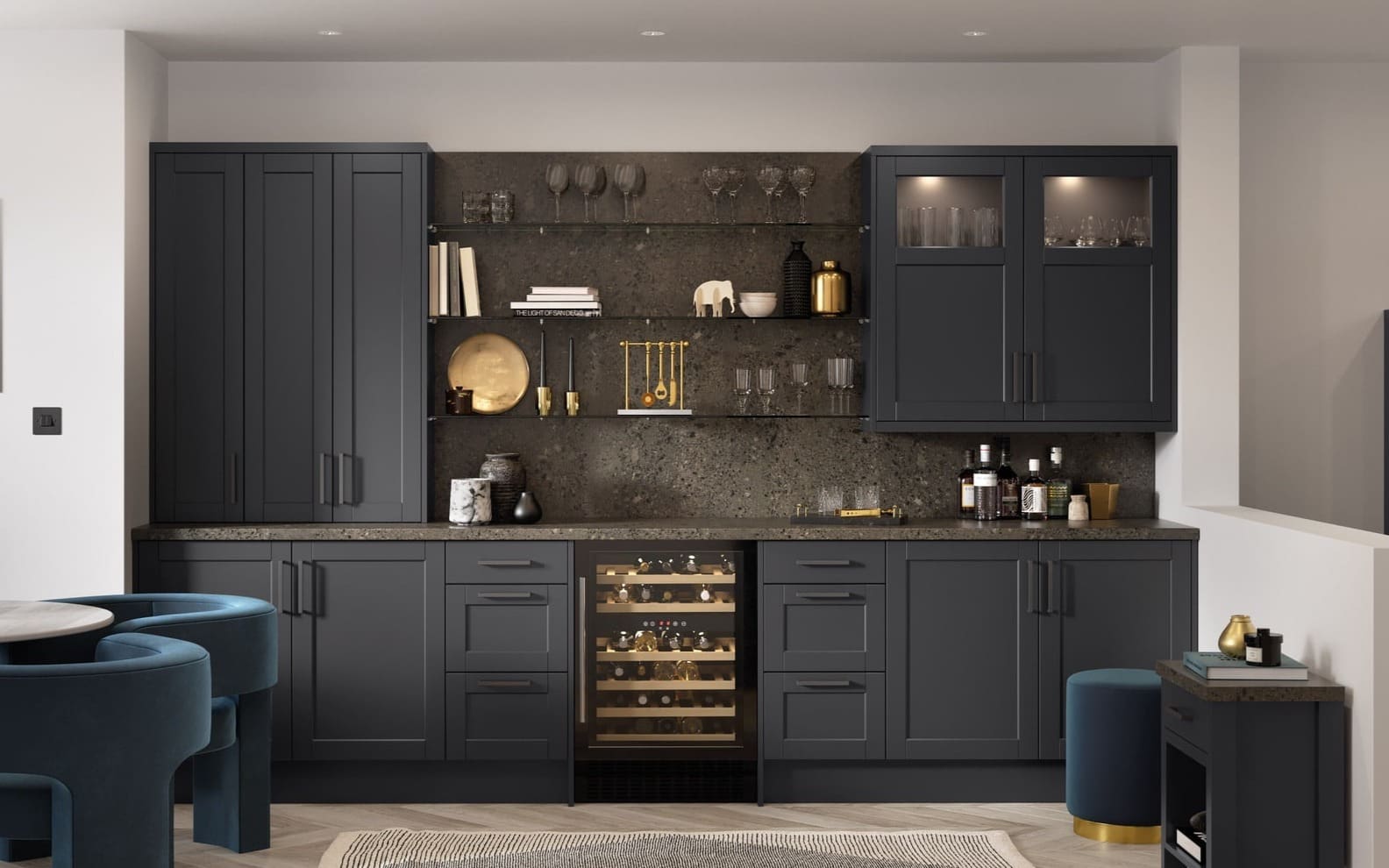 Multi-Generational Kitchen Design - Alku Dark Compact Kitchen Edited 1 | My Kitchen Specialist