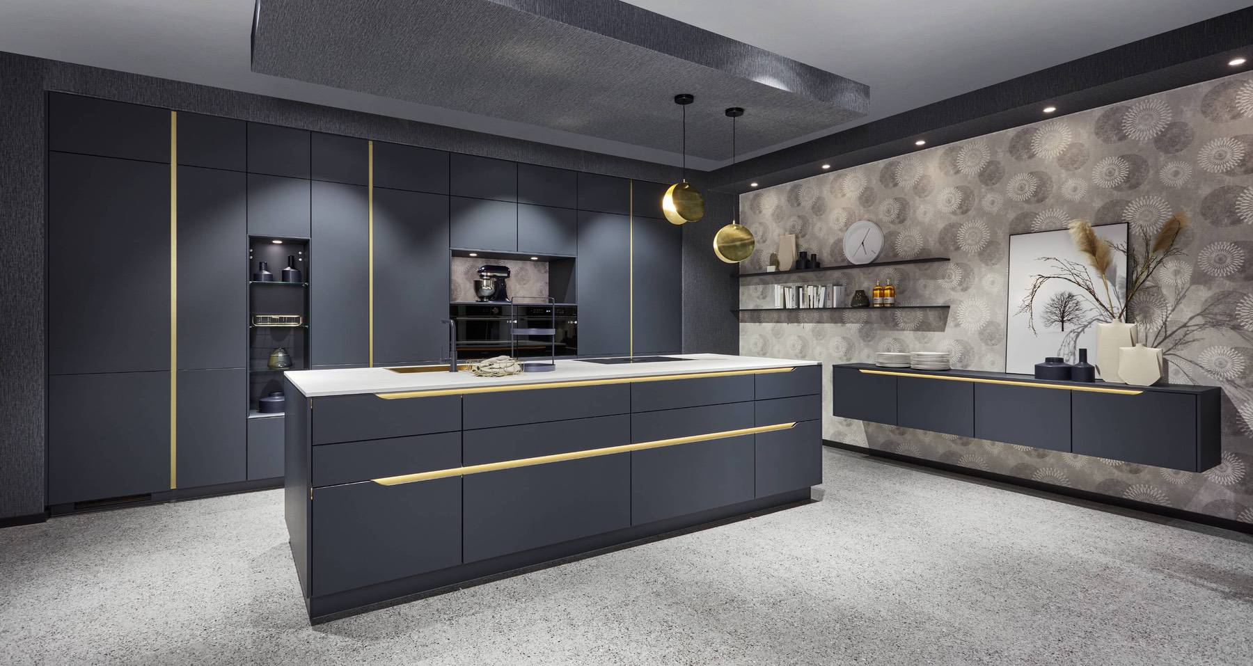 Nobilia Dark Feature Wall Kitchen 1 | My Kitchen Specialist