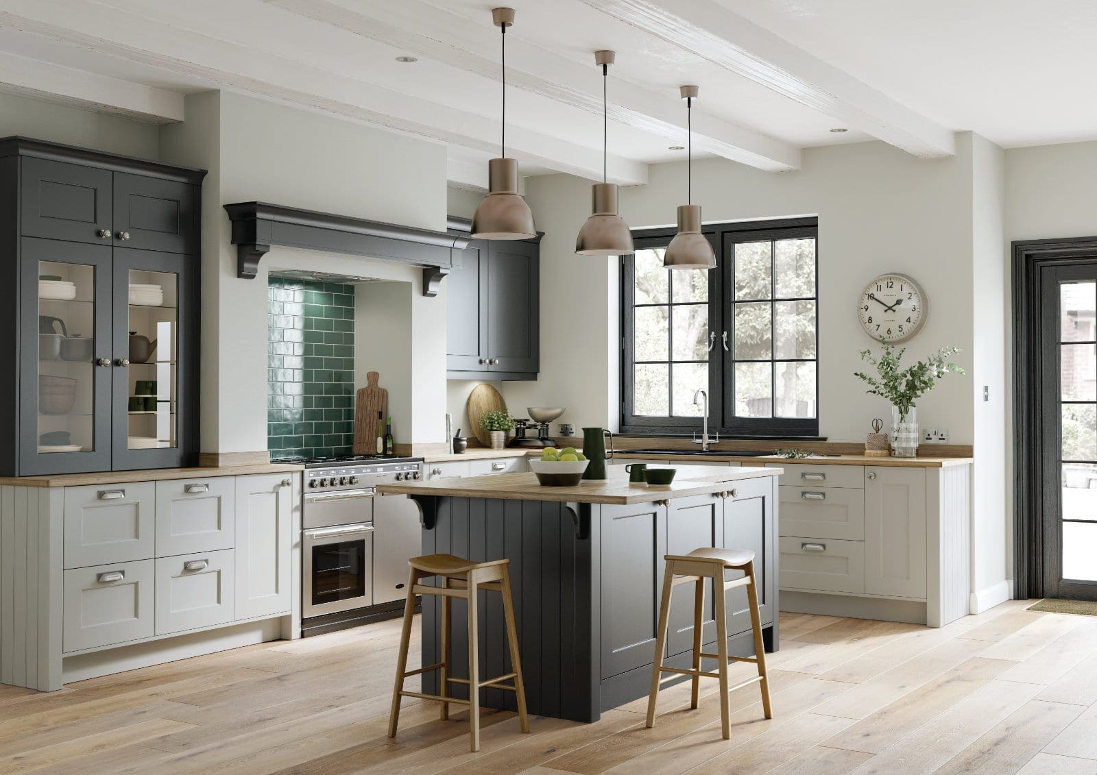 Multi-Generational Kitchen Design - Alku Open Plan L Shaped Matt Shaker Kitchen With Island | My Kitchen Specialist